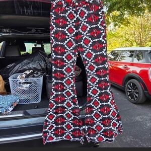 Rodeo Super Flare Pants - Red and Black